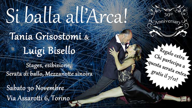 Stage tematici di tango a torino con Tania Grisostomi e Luigi Bisello e la scuola di tango Tangonauti.
