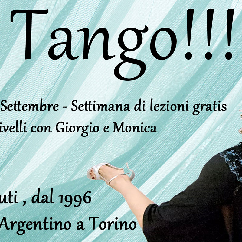 Settimana di prova. Lezioni gratuite di tango argentino a Torino