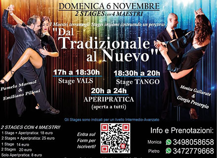 2 stage di tango argentino a Torino con 4 maestri