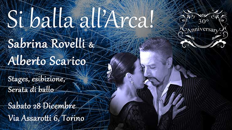 Stage ed esibizione di tango a Torino con i maestri Sabrina Rovelli e Alberto Scarico alla scuola Tangonauti