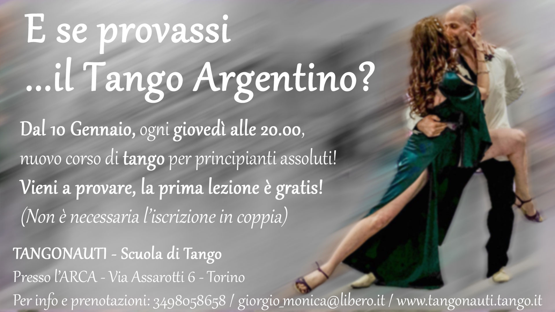 Corso di tango argentino per principianti a Torino