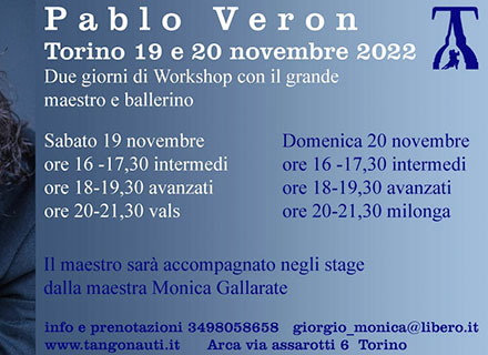 Workshop con il grande maestro e ballerino Pablo Veron